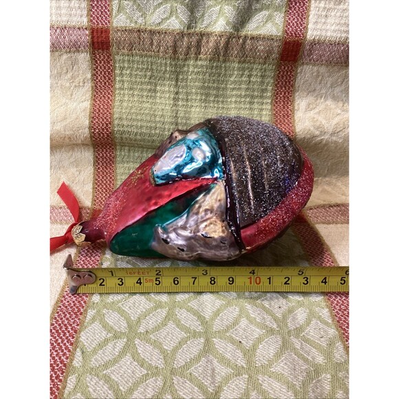 Vintage Art Glass Noah's Ark Hand Painted Christmas Tree Ornament Marked Poland - Picture 9 of 12